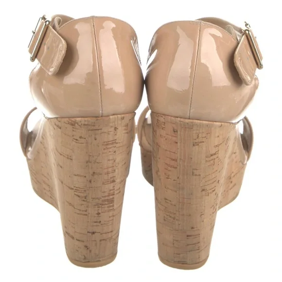 Stuart Weitzman Women’s Patent Leather Sandals size 10 Neutral Color - Picture 4 of 5